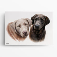 Laden Sie das Bild in den Galerie-Viewer, Hundeportrait – Hund malen lassen - handgezeichnet - Zeichnung