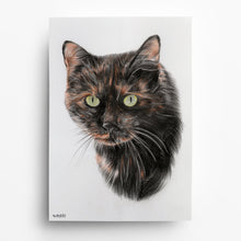 Laden Sie das Bild in den Galerie-Viewer, Katzenportrait – Katze zeichnen lassen - handgezeichnet - Zeichnung