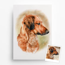 Laden Sie das Bild in den Galerie-Viewer, Hundeportrait – Hund malen lassen - handgezeichnet - Zeichnung
