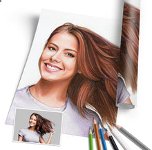 Laden Sie das Bild in den Galerie-Viewer, Einzelportrait – Portrait vom Foto malen lassen - handgezeichnet