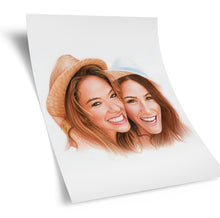 Laden Sie das Bild in den Galerie-Viewer, Paarportrait – Gruppenportrait - Familienportrait – Portrait vom Foto malen lassen - Zeichnung