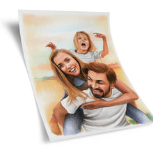 Laden Sie das Bild in den Galerie-Viewer, Paarportrait – Gruppenportrait - Familienportrait – Portrait vom Foto malen lassen - Zeichnung