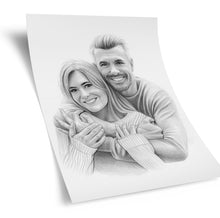 Laden Sie das Bild in den Galerie-Viewer, Paarportrait – Gruppenportrait - Familienportrait – Portrait vom Foto malen lassen - Zeichnung