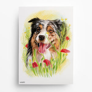 Hundeportrait – Hund malen lassen - handgezeichnet - Zeichnung