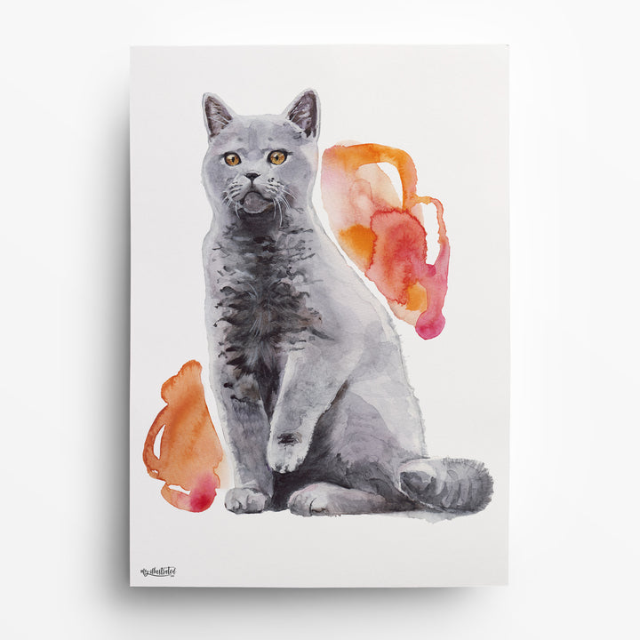 Katzenportrait als Aquarell nach Fotovorlage