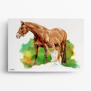 Pferdeportrait – Pferd malen lassen - handgezeichnet - Zeichnung