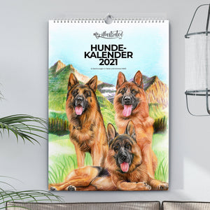 Hundekalender 2021 - A3 - Kunstkalender - Hunde Kalender - 24,99 Euro - Hundeportrait