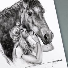 Laden Sie das Bild in den Galerie-Viewer, Pferdekalender 2021 - A3 - Kunstkalender - Pferde Kalender - 24,99 Euro - Pferdeportrait