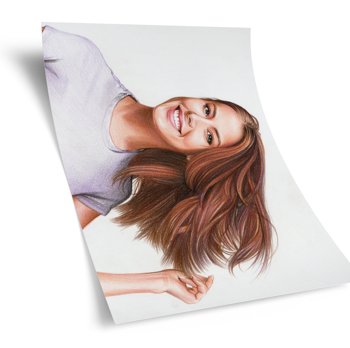 Individuell erstelltes Buntstiftportrait von einer Person