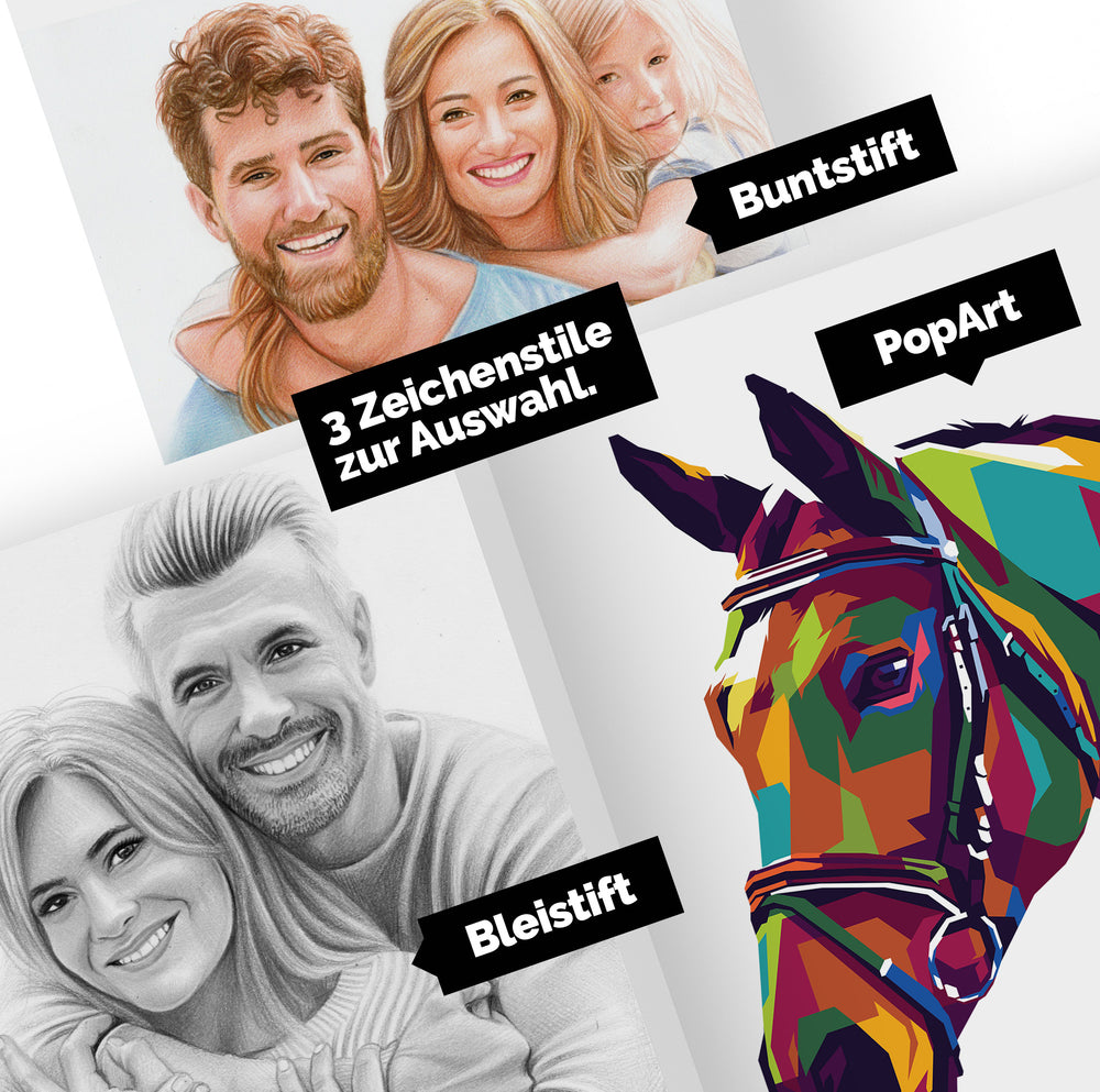 Paar- oder Familienportrait nach Foto von My Illustrated