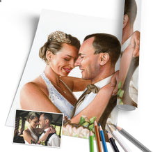 Laden Sie das Bild in den Galerie-Viewer, Hochzeitsportrait – Hochzeit – Hochzeitsfoto malen lassen - handgezeichnet