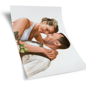 Hochzeitsportrait – Hochzeit – Hochzeitsfoto malen lassen - handgezeichnet