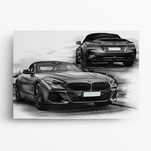 BMW Z4 Zeichnung Auto zeichnen lassen Auto malen lassen Autoportrait