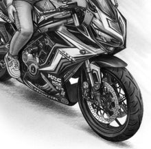 Laden Sie das Bild in den Galerie-Viewer, Zeichnung Honda CBR Detailansicht