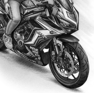 Zeichnung Honda CBR Detailansicht