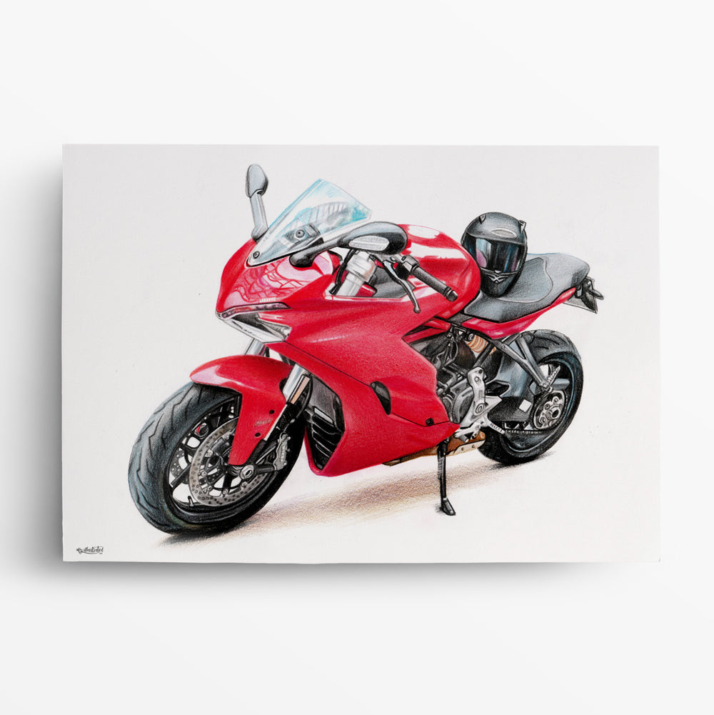 Motorradportrait nach Foto von My Illustrated