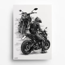 Laden Sie das Bild in den Galerie-Viewer, Kawazaki Zeichnung Z900 Zeichnung Motorrad Zeichnung