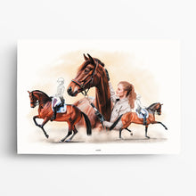 Laden Sie das Bild in den Galerie-Viewer, Pferd Zeichnung – Collage - Gruppenzeichnung - PREMIUM - handgezeichnet