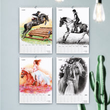 Laden Sie das Bild in den Galerie-Viewer, Pferdezeichnung, Kalender mit Pferden