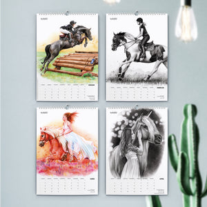 Pferdezeichnung, Kalender mit Pferden